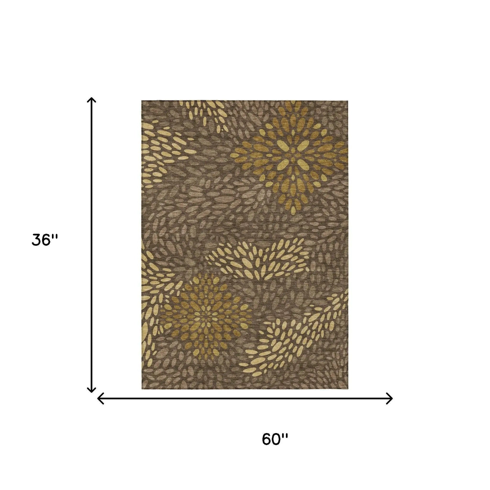 3' X 5' Chocolate And Brown Abstract Washable Indoor Outdoor Area Rug Homeroots Outdoor