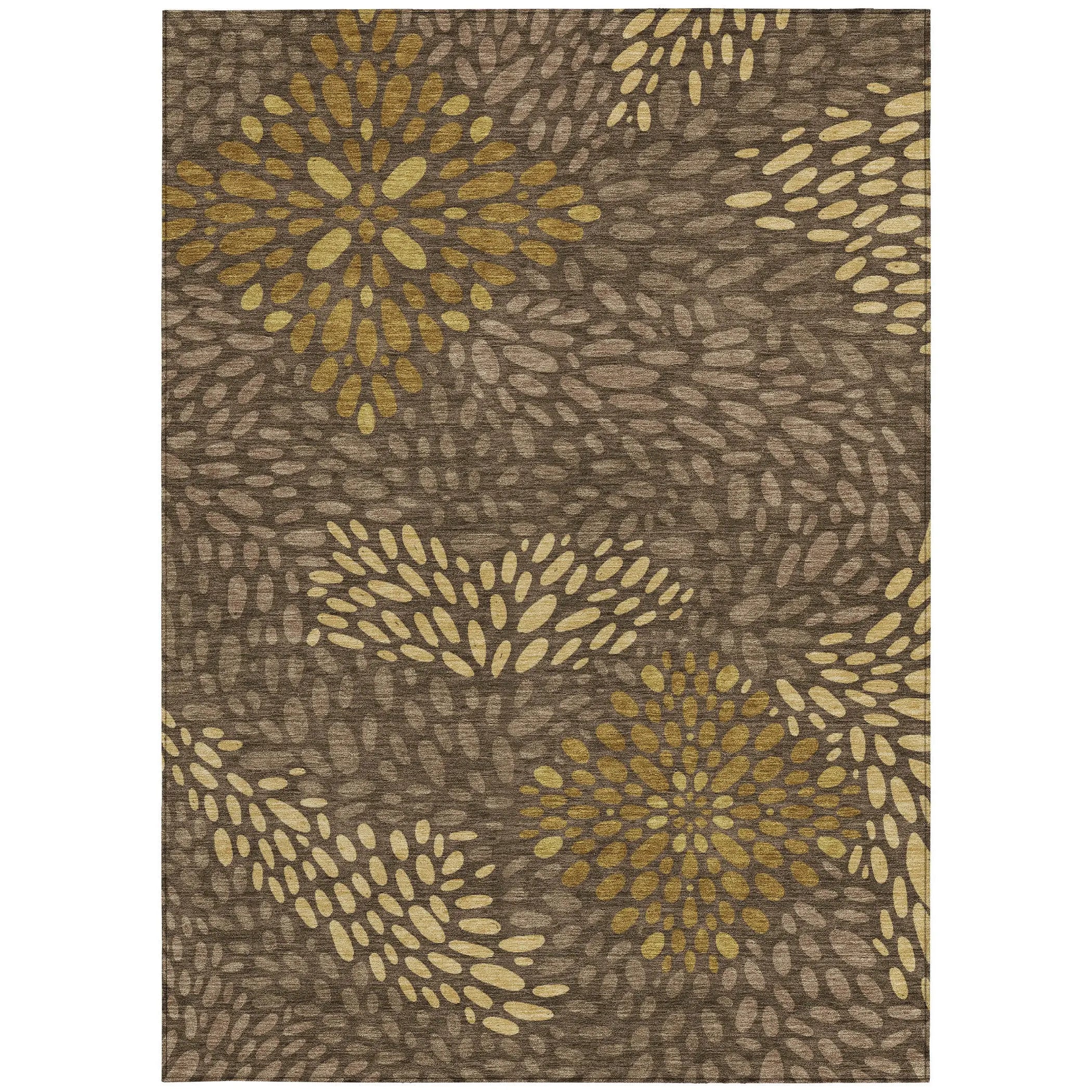 3' X 5' Chocolate And Brown Abstract Washable Indoor Outdoor Area Rug Homeroots Outdoor