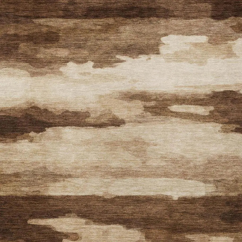 3' X 5' Chocolate And Brown Abstract Washable Indoor Outdoor Area Rug Homeroots Outdoor