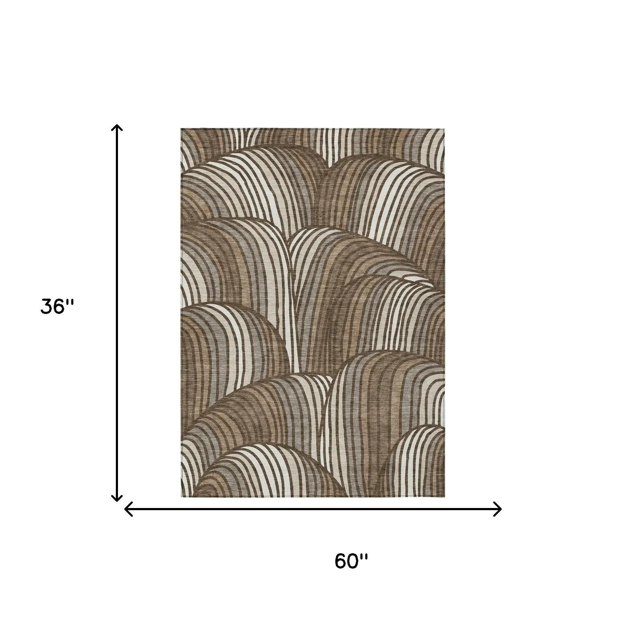 3' X 5' Chocolate And Brown Abstract Washable Indoor Outdoor Area Rug Homeroots Outdoor