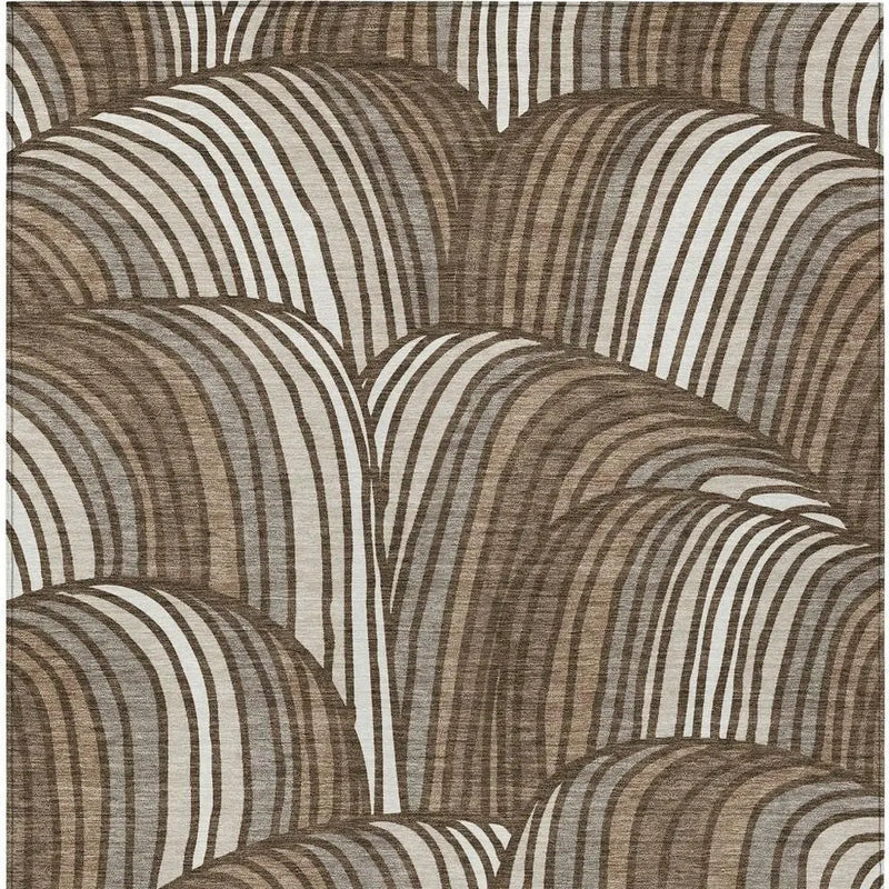 3' X 5' Chocolate And Brown Abstract Washable Indoor Outdoor Area Rug Homeroots Outdoor