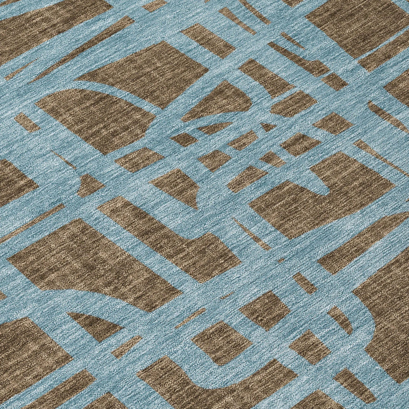 3' X 5' Chocolate And Brown Abstract Washable Indoor Outdoor Area Rug Homeroots Outdoor