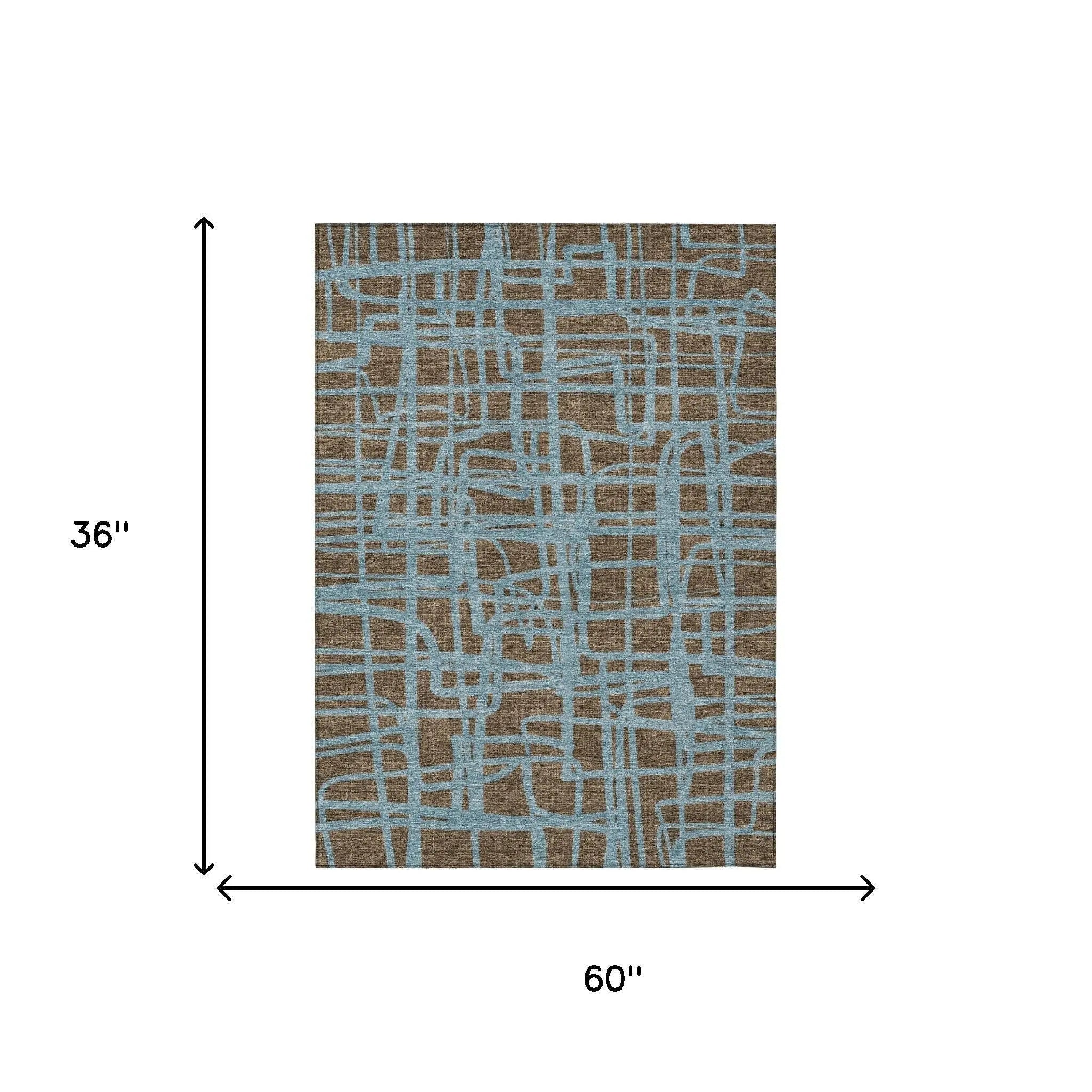 3' X 5' Chocolate And Brown Abstract Washable Indoor Outdoor Area Rug Homeroots Outdoor