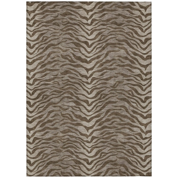 3' X 5' Chocolate And Brown Animal Print Washable Indoor Outdoor Area Rug Homeroots Outdoor