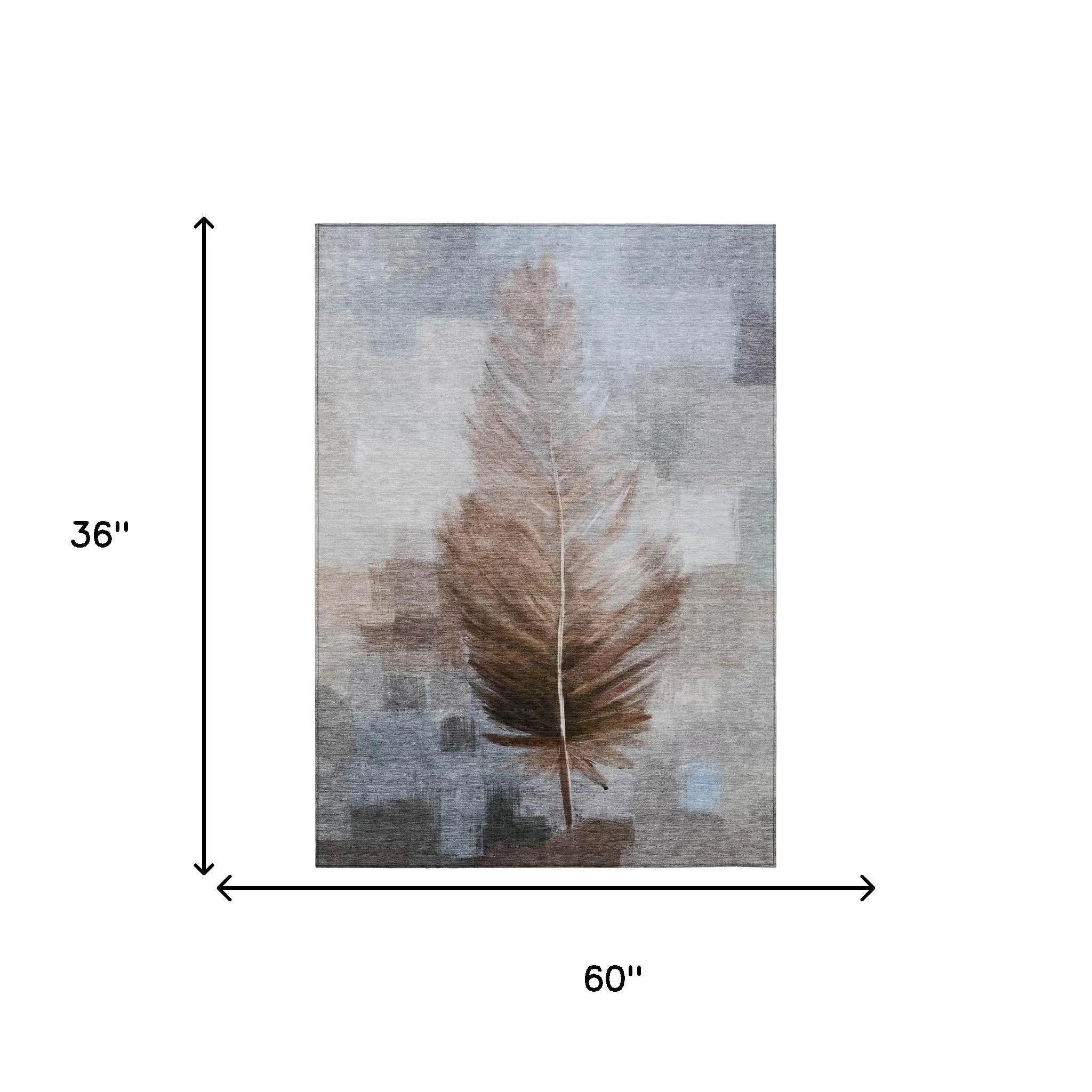 3' X 5' Chocolate And Brown Botanical Leaves Washable Indoor Outdoor Area Rug Homeroots Outdoor