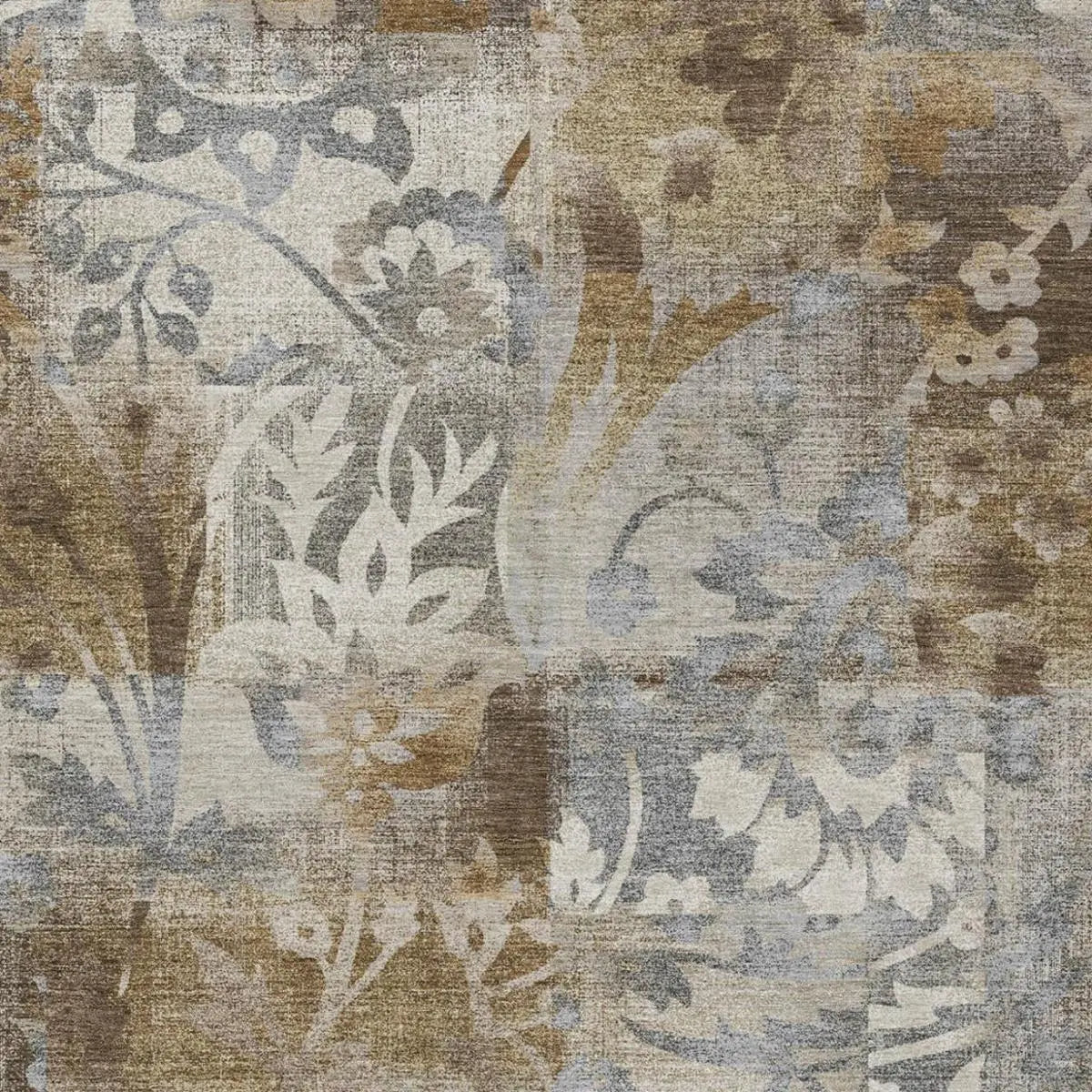 3' X 5' Chocolate And Brown Botanical Leaves Washable Indoor Outdoor Area Rug Homeroots Outdoor