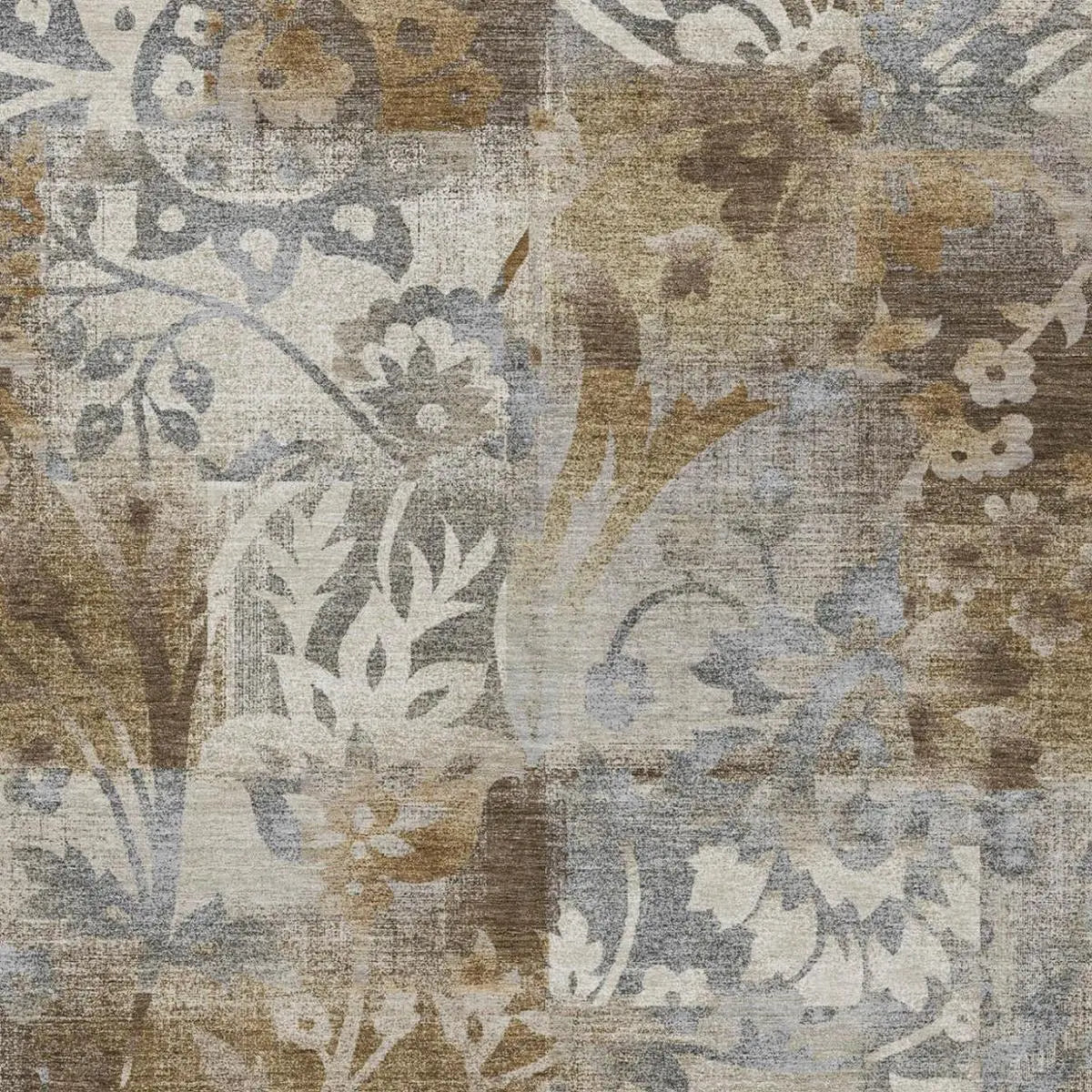 3' X 5' Chocolate And Brown Botanical Leaves Washable Indoor Outdoor Area Rug Homeroots Outdoor