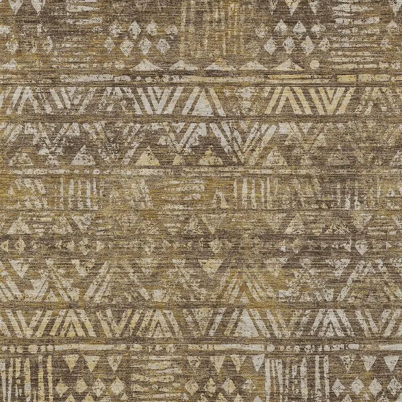 3' X 5' Chocolate And Brown Geometric Washable Indoor Outdoor Area Rug Homeroots Outdoor
