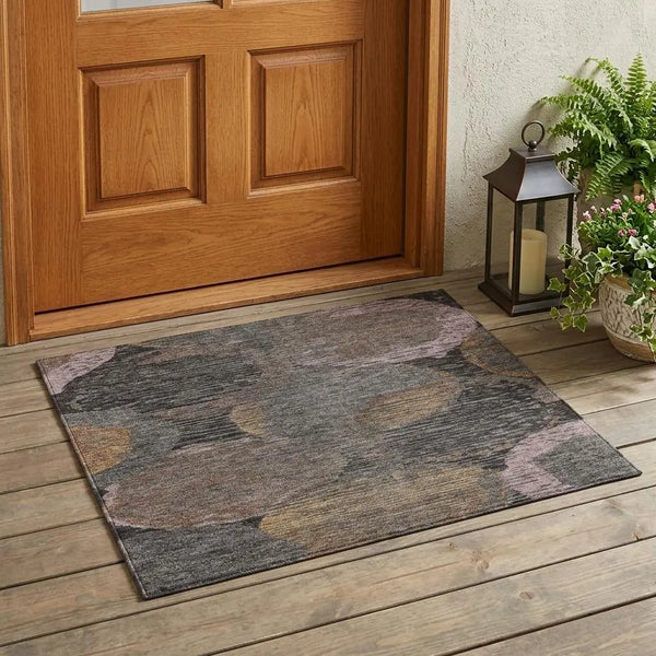 3' X 5' Chocolate And Brown Geometric Washable Indoor Outdoor Area Rug Homeroots Outdoor