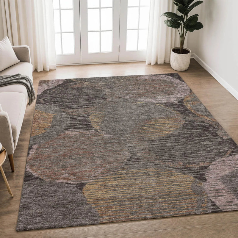 3' X 5' Chocolate And Brown Geometric Washable Indoor Outdoor Area Rug Homeroots Outdoor