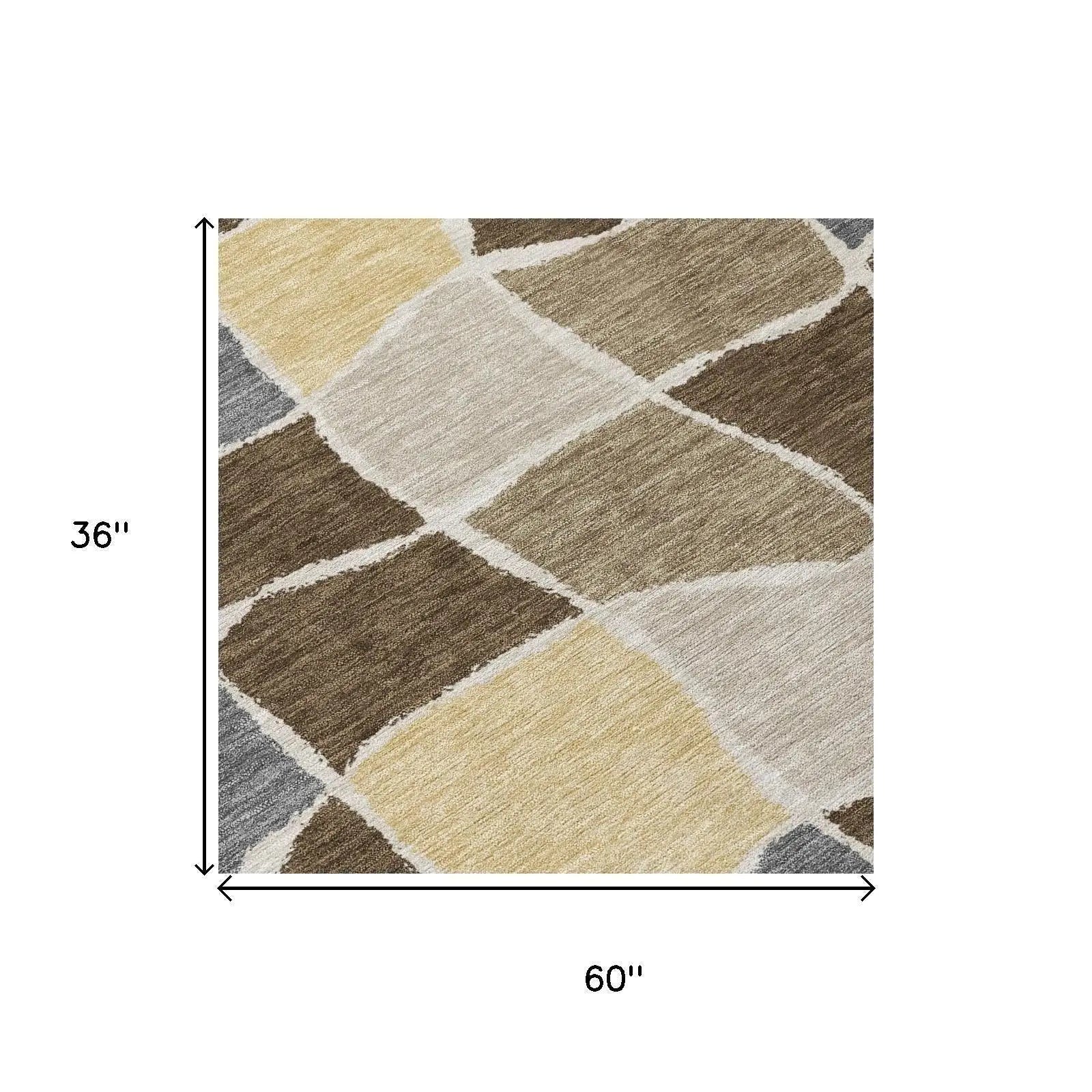 3' X 5' Chocolate And Brown Geometric Washable Indoor Outdoor Area Rug Homeroots Outdoor