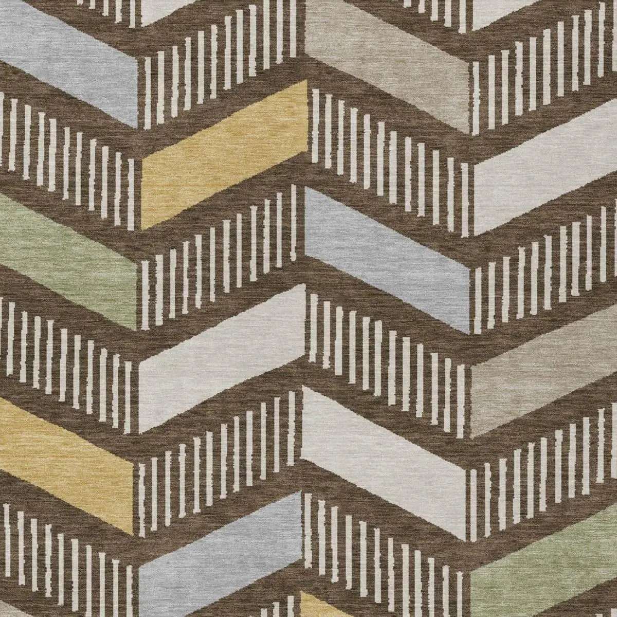 3' X 5' Chocolate And Brown Geometric Washable Indoor Outdoor Area Rug Homeroots Outdoor