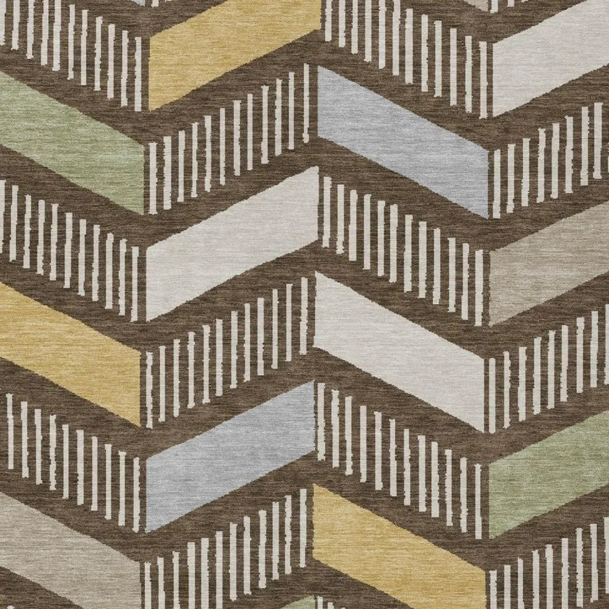 3' X 5' Chocolate And Brown Geometric Washable Indoor Outdoor Area Rug Homeroots Outdoor