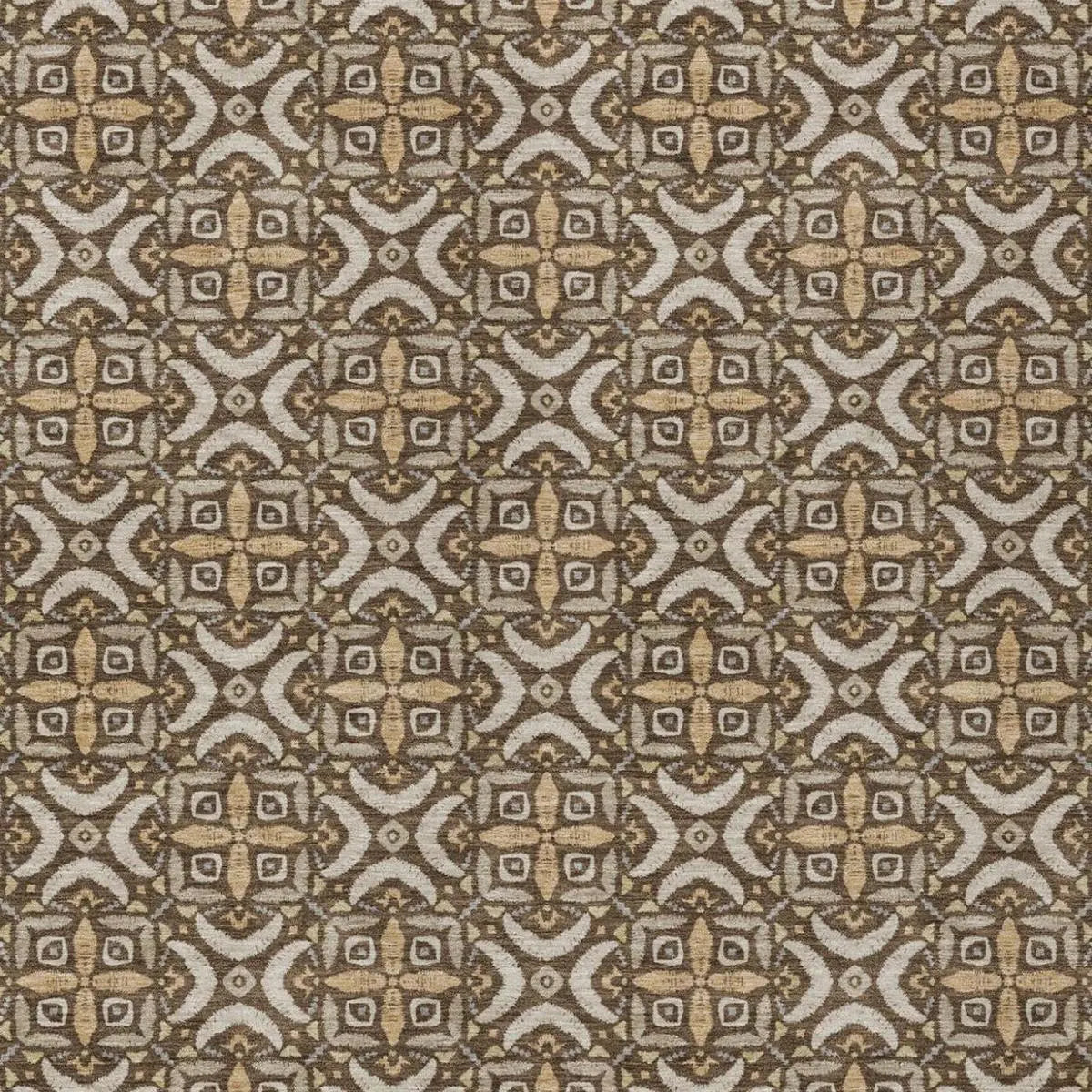 3' X 5' Chocolate And Brown Geometric Washable Indoor Outdoor Area Rug Homeroots Outdoor