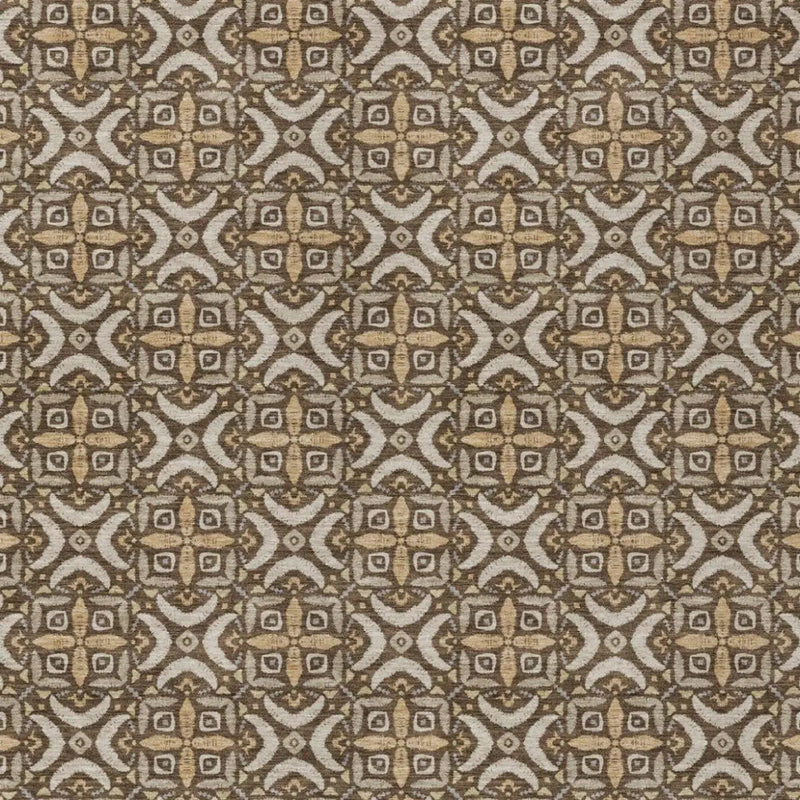 3' X 5' Chocolate And Brown Geometric Washable Indoor Outdoor Area Rug Homeroots Outdoor