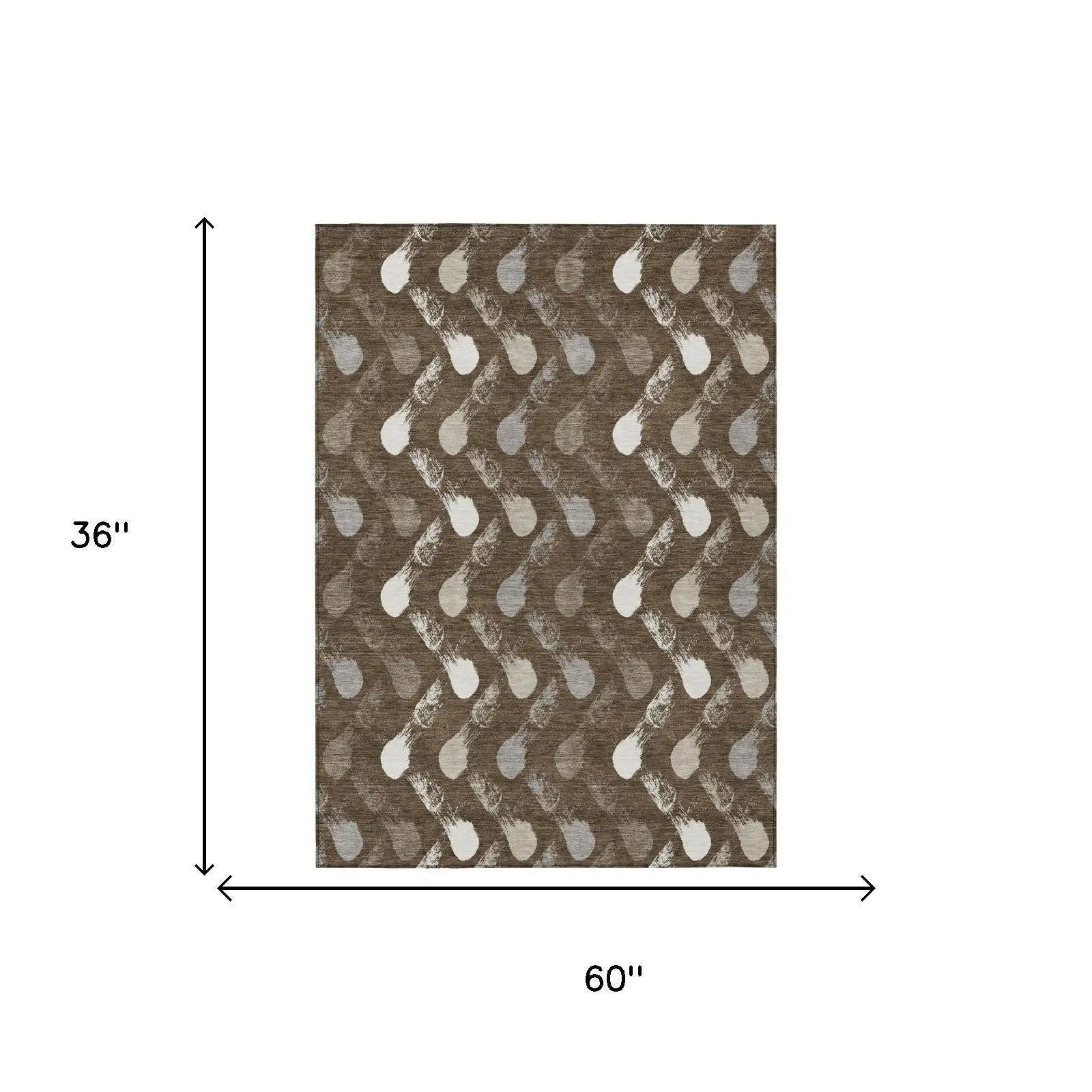 3' X 5' Chocolate And Brown Geometric Washable Indoor Outdoor Area Rug Homeroots Outdoor