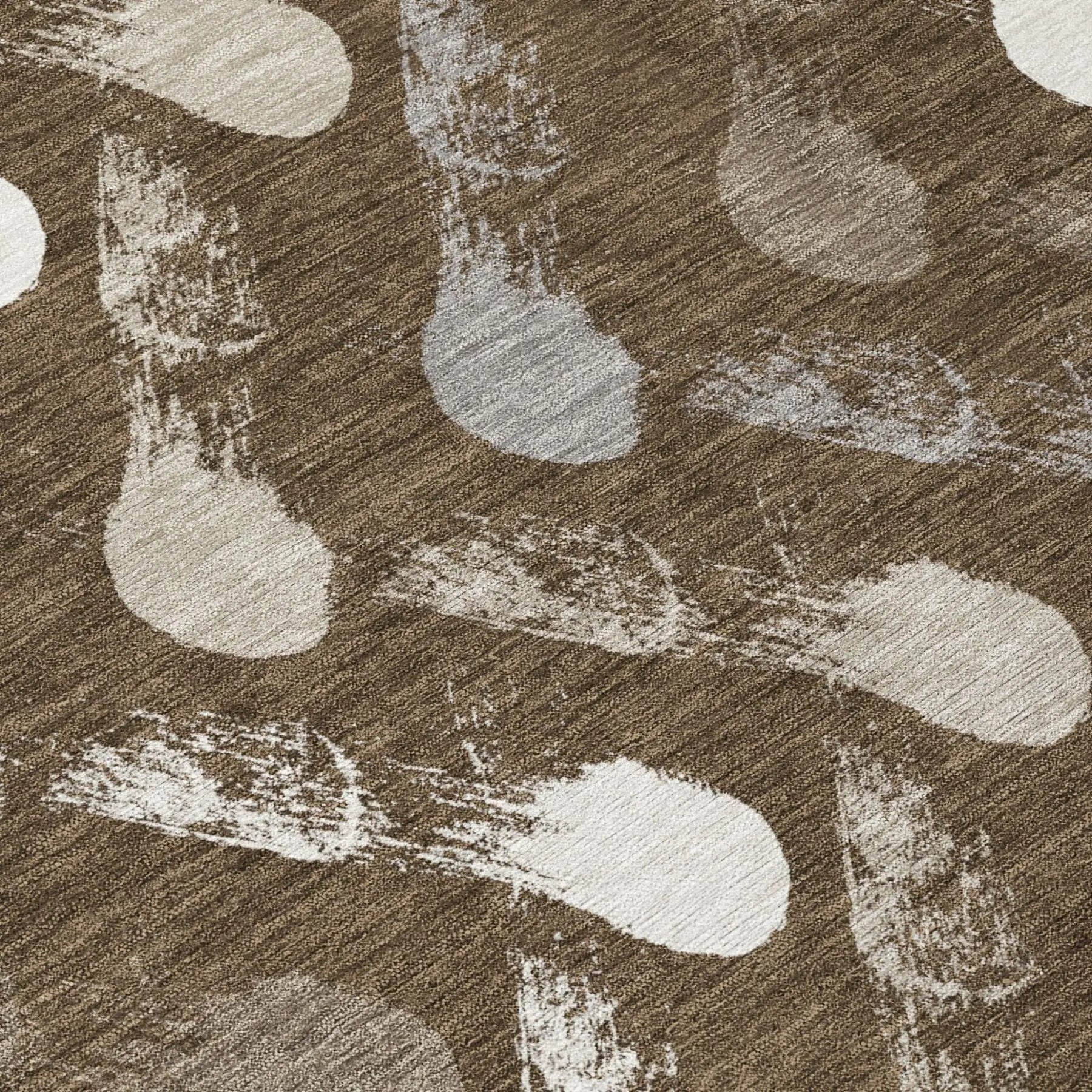 3' X 5' Chocolate And Brown Geometric Washable Indoor Outdoor Area Rug Homeroots Outdoor