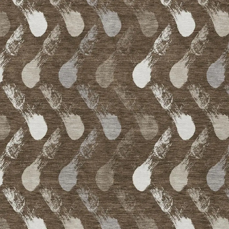 3' X 5' Chocolate And Brown Geometric Washable Indoor Outdoor Area Rug Homeroots Outdoor
