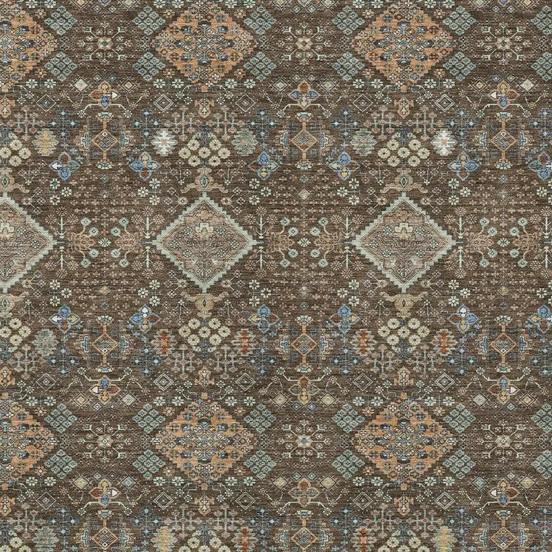 3' X 5' Chocolate And Brown Geometric Washable Indoor Outdoor Area Rug Homeroots Outdoor