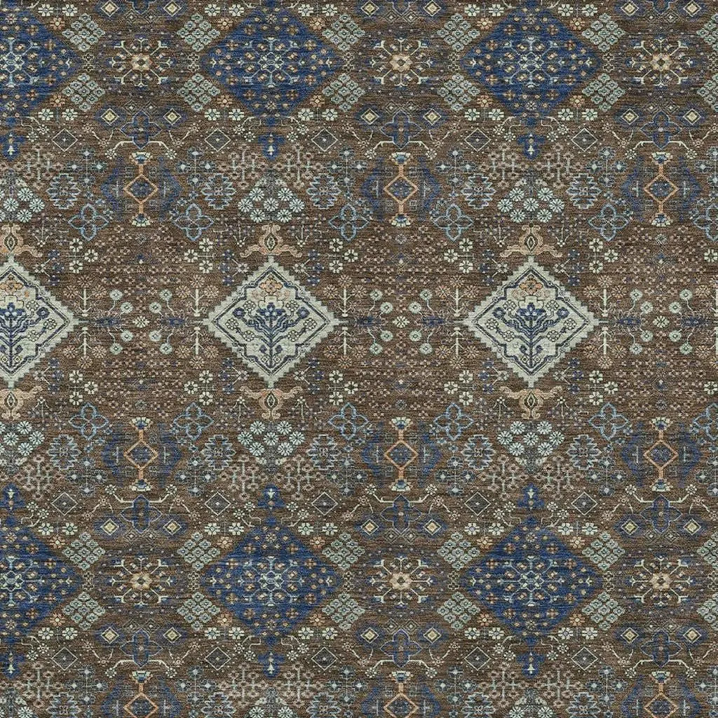 3' X 5' Chocolate And Brown Geometric Washable Indoor Outdoor Area Rug Homeroots Outdoor