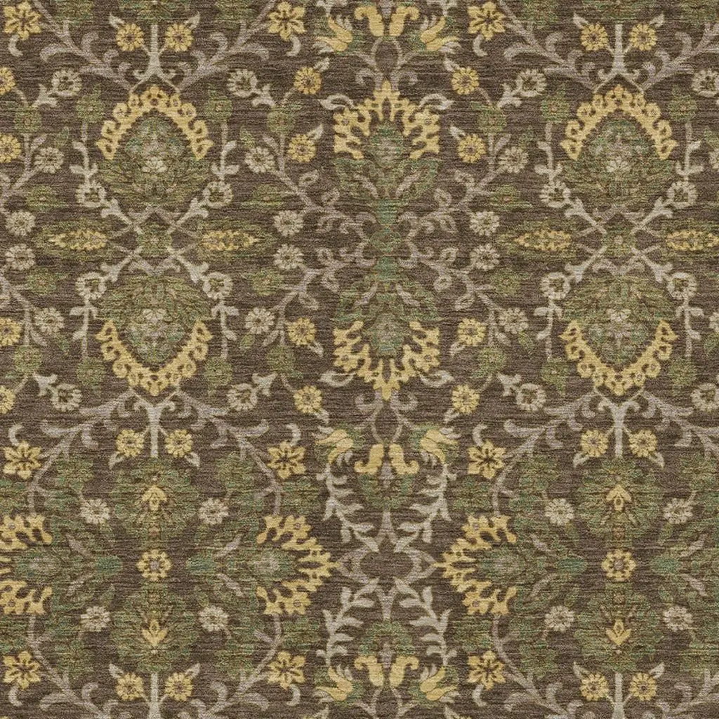3' X 5' Chocolate And Brown Geometric Washable Indoor Outdoor Area Rug Homeroots Outdoor