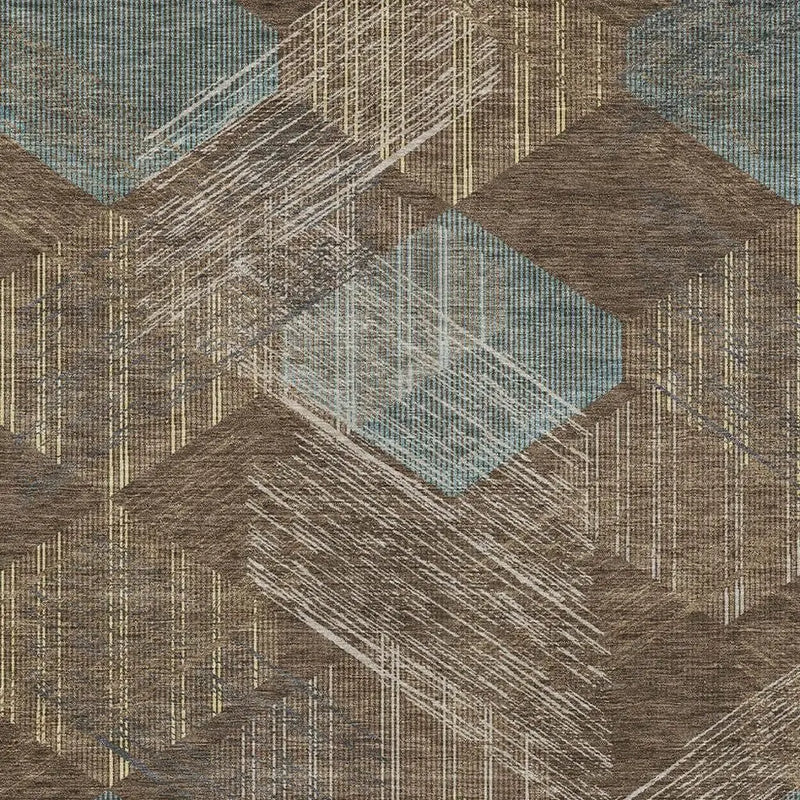 3' X 5' Chocolate And Brown Geometric Washable Indoor Outdoor Area Rug Homeroots Outdoor