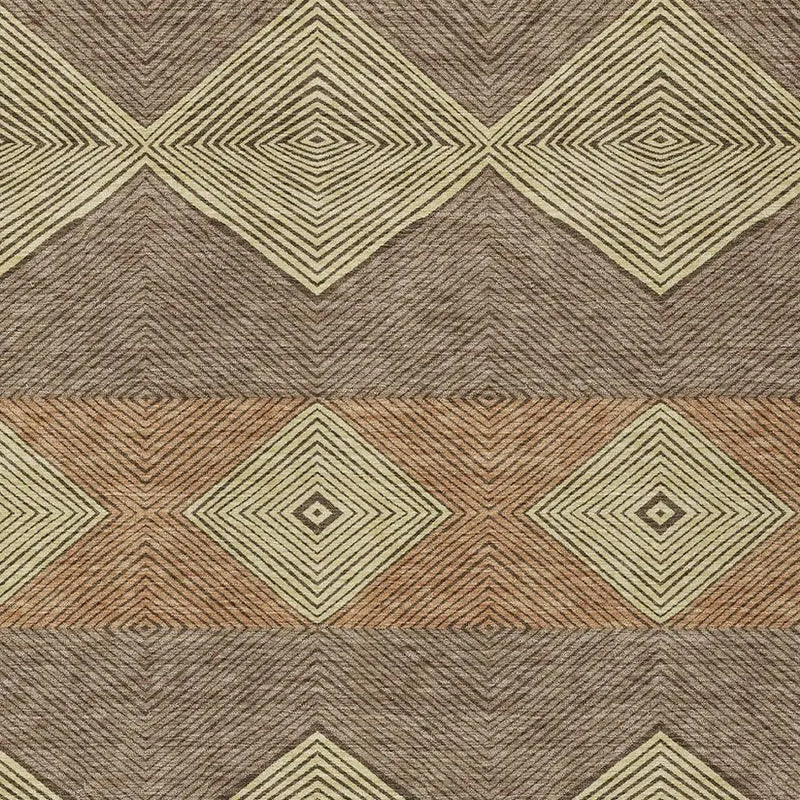 3' X 5' Chocolate And Brown Geometric Washable Indoor Outdoor Area Rug Homeroots Outdoor