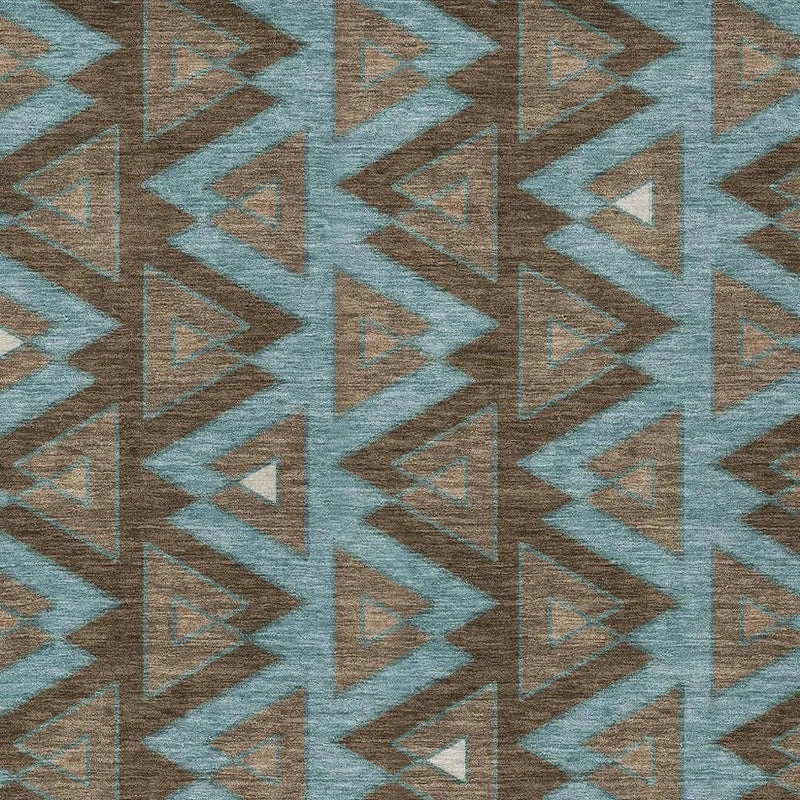 3' X 5' Chocolate And Brown Geometric Washable Indoor Outdoor Area Rug Homeroots Outdoor