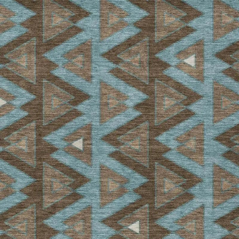 3' X 5' Chocolate And Brown Geometric Washable Indoor Outdoor Area Rug Homeroots Outdoor