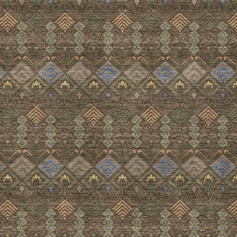 3' X 5' Chocolate And Brown Geometric Washable Indoor Outdoor Area Rug Homeroots Outdoor