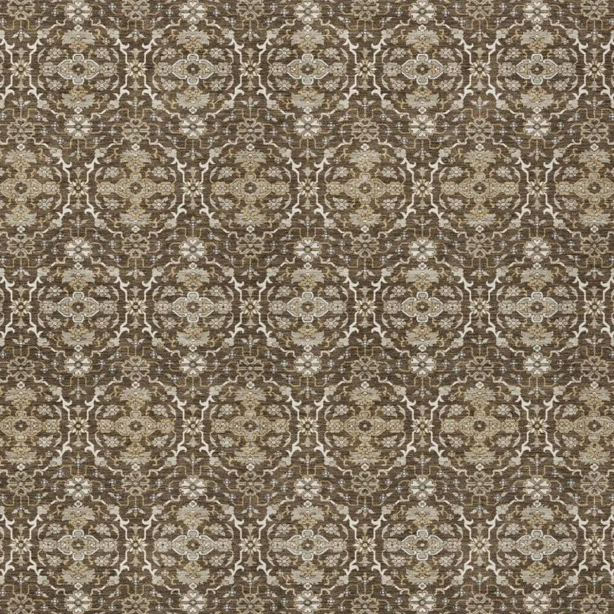 3' X 5' Chocolate And Brown Oriental Washable Indoor Outdoor Area Rug Homeroots Outdoor