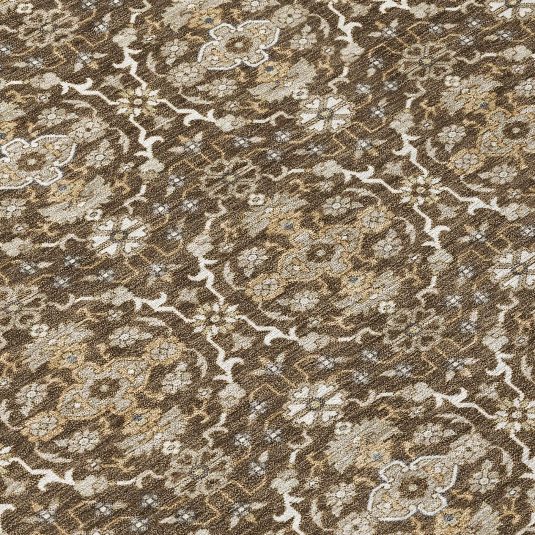 3' X 5' Chocolate And Brown Oriental Washable Indoor Outdoor Area Rug Homeroots Outdoor