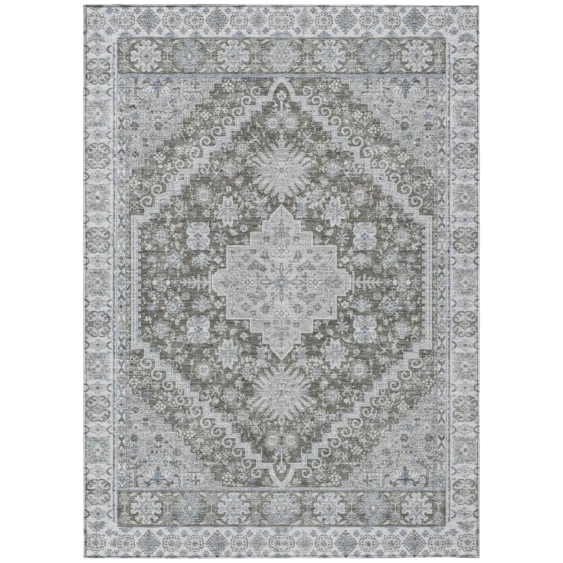 3' X 5' Chocolate And Brown Oriental Washable Indoor Outdoor Area Rug Homeroots Outdoor