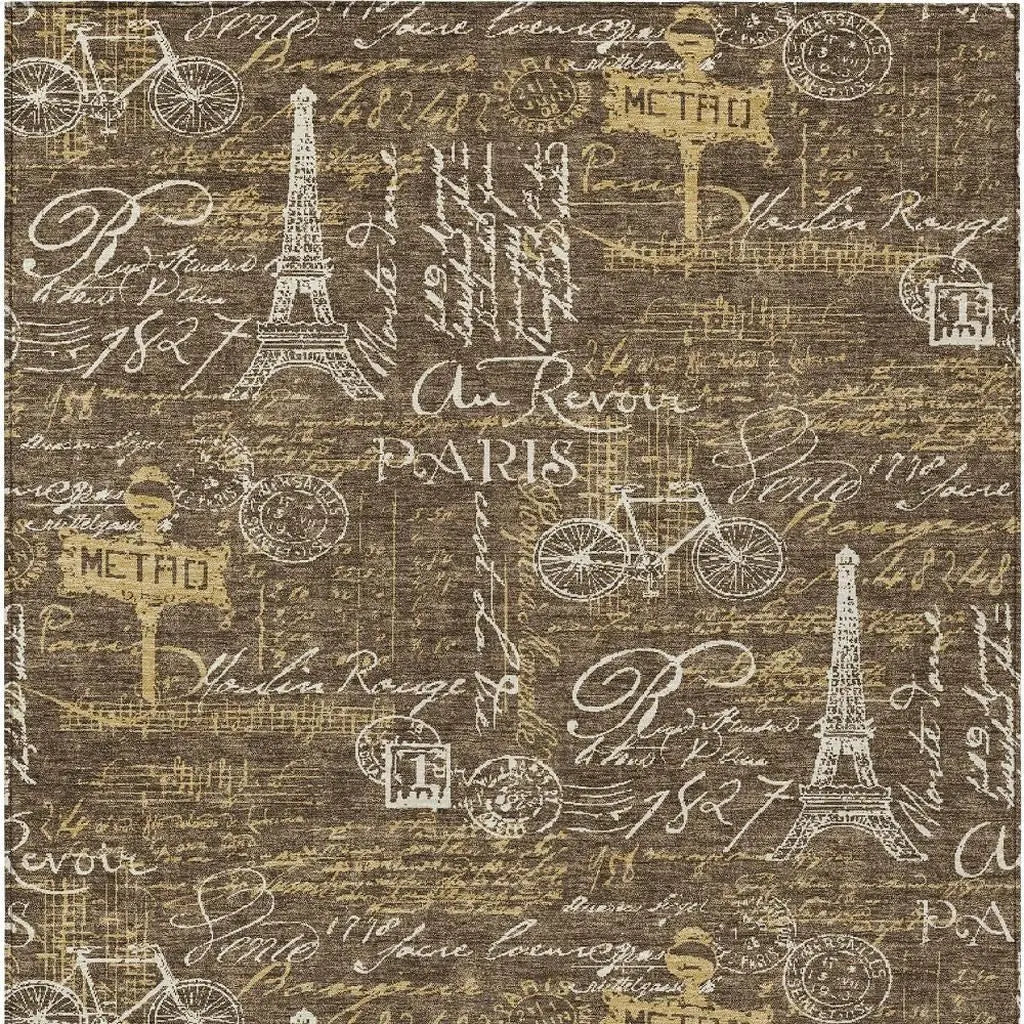 3' X 5' Chocolate And Brown Southwestern Washable Indoor Outdoor Area Rug Homeroots Outdoor