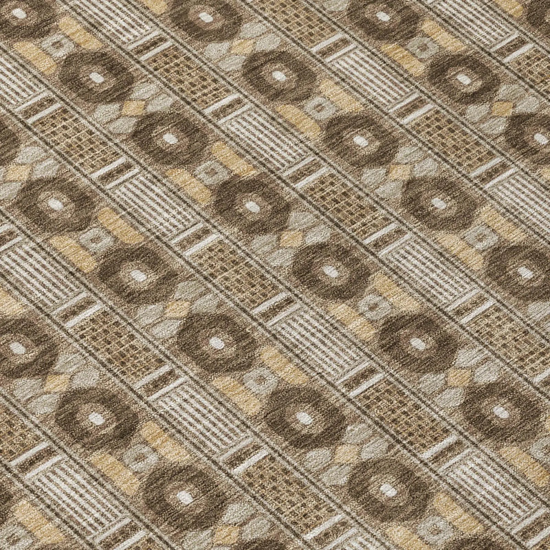 3' X 5' Chocolate And Brown Striped Washable Indoor Outdoor Area Rug Homeroots Outdoor