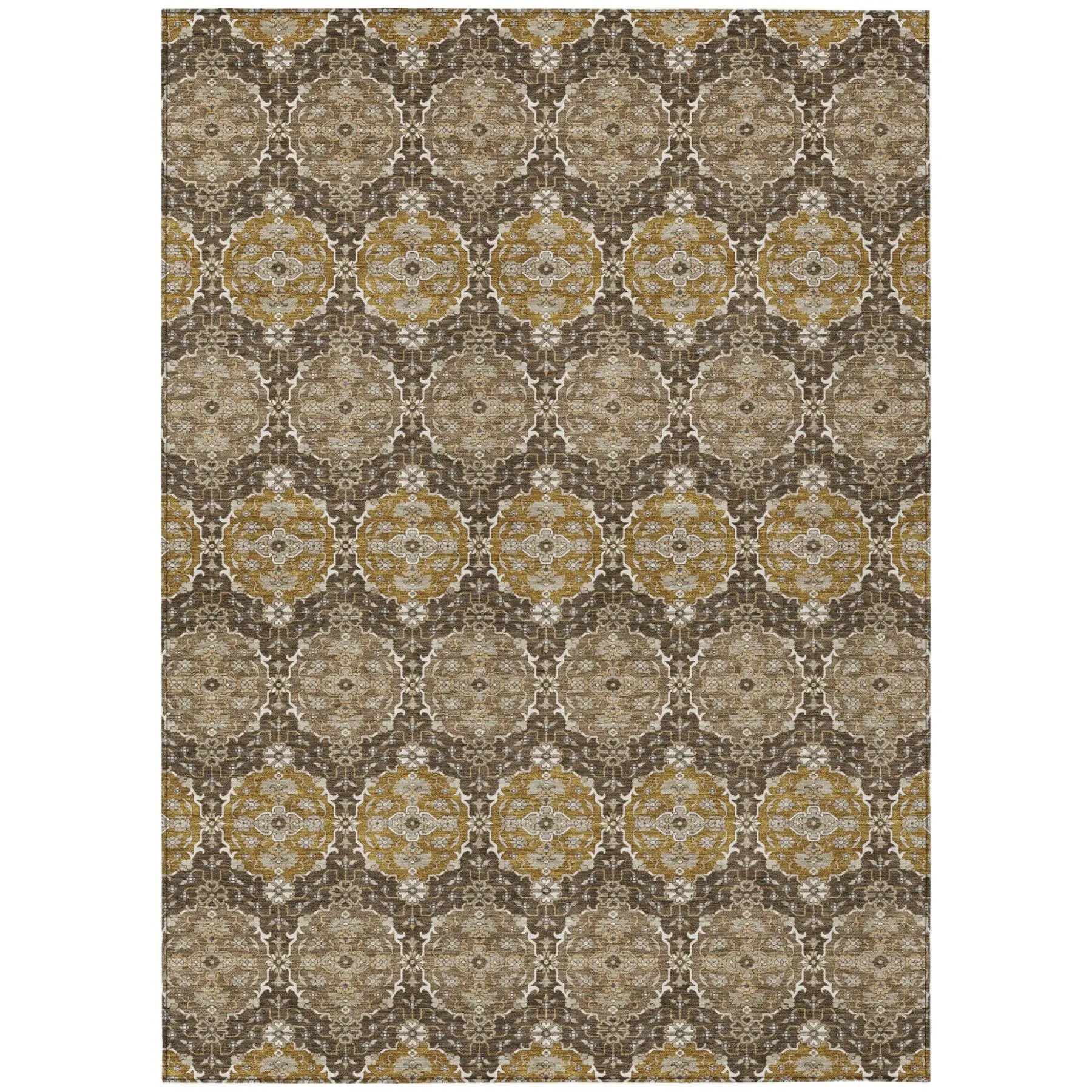 3' X 5' Chocolate And Brown Striped Washable Indoor Outdoor Area Rug Homeroots Outdoor