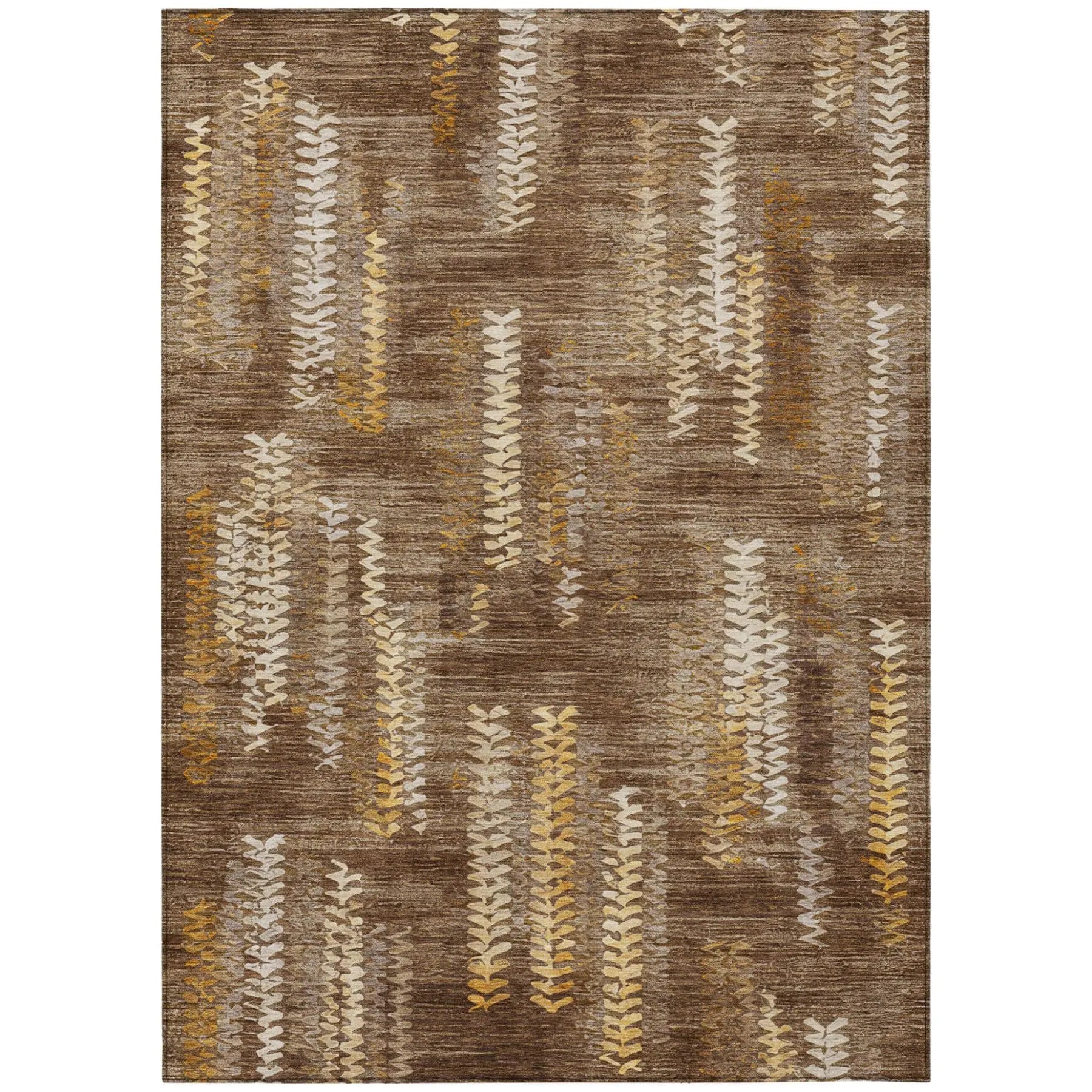 3' X 5' Chocolate And Brown Striped Washable Indoor Outdoor Area Rug Homeroots Outdoor