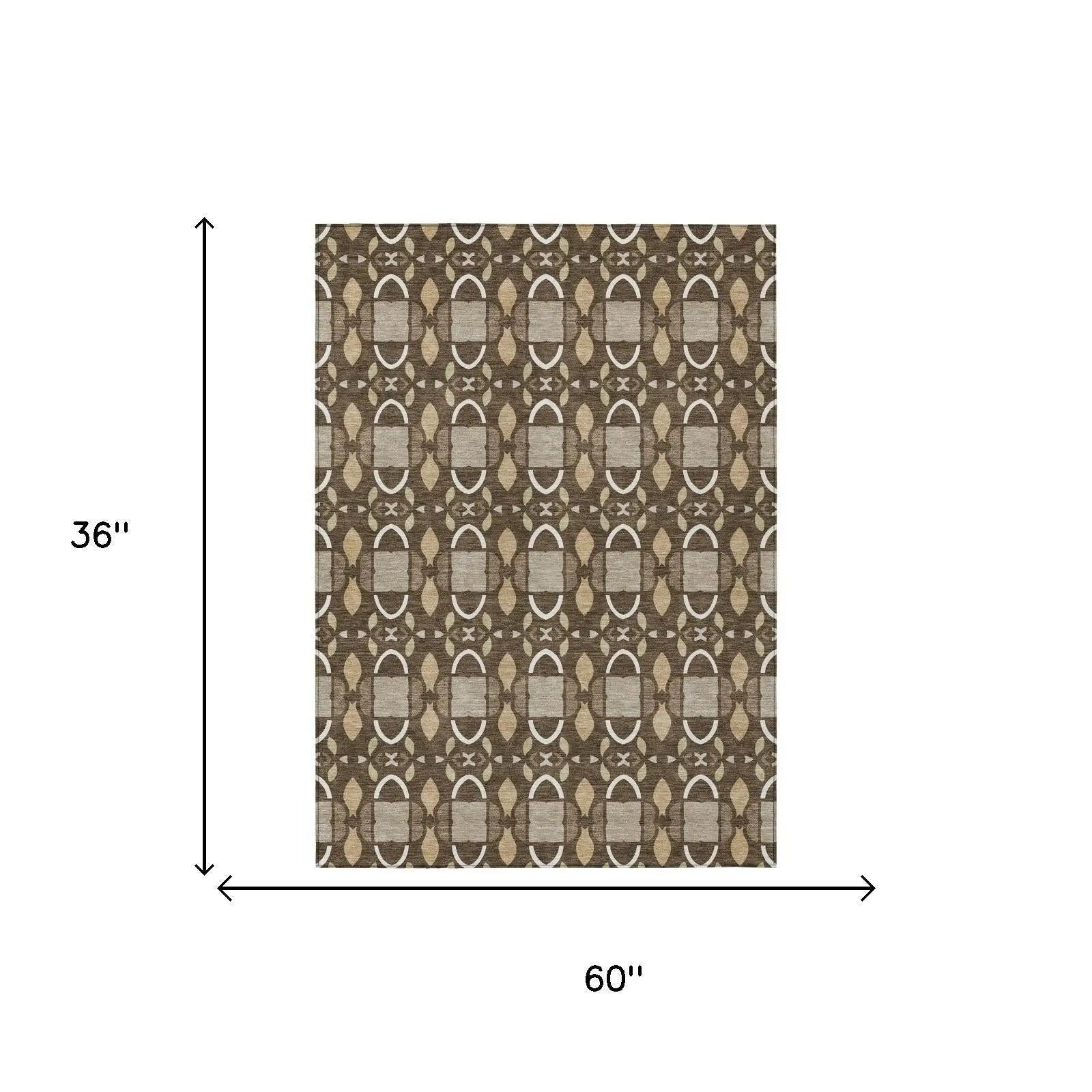3' X 5' Chocolate And Brown Striped Washable Indoor Outdoor Area Rug Homeroots Outdoor