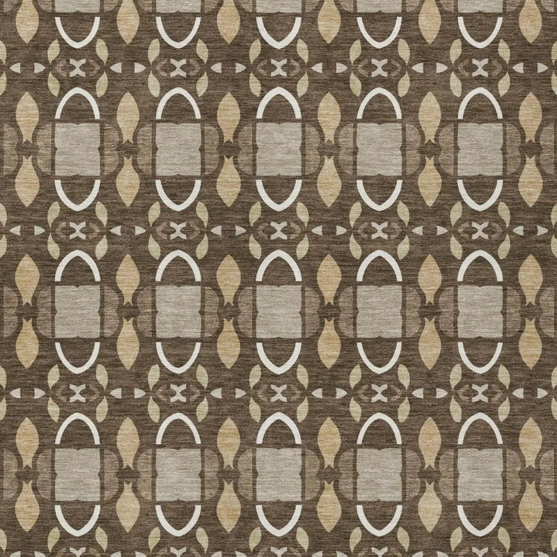 3' X 5' Chocolate And Brown Striped Washable Indoor Outdoor Area Rug Homeroots Outdoor