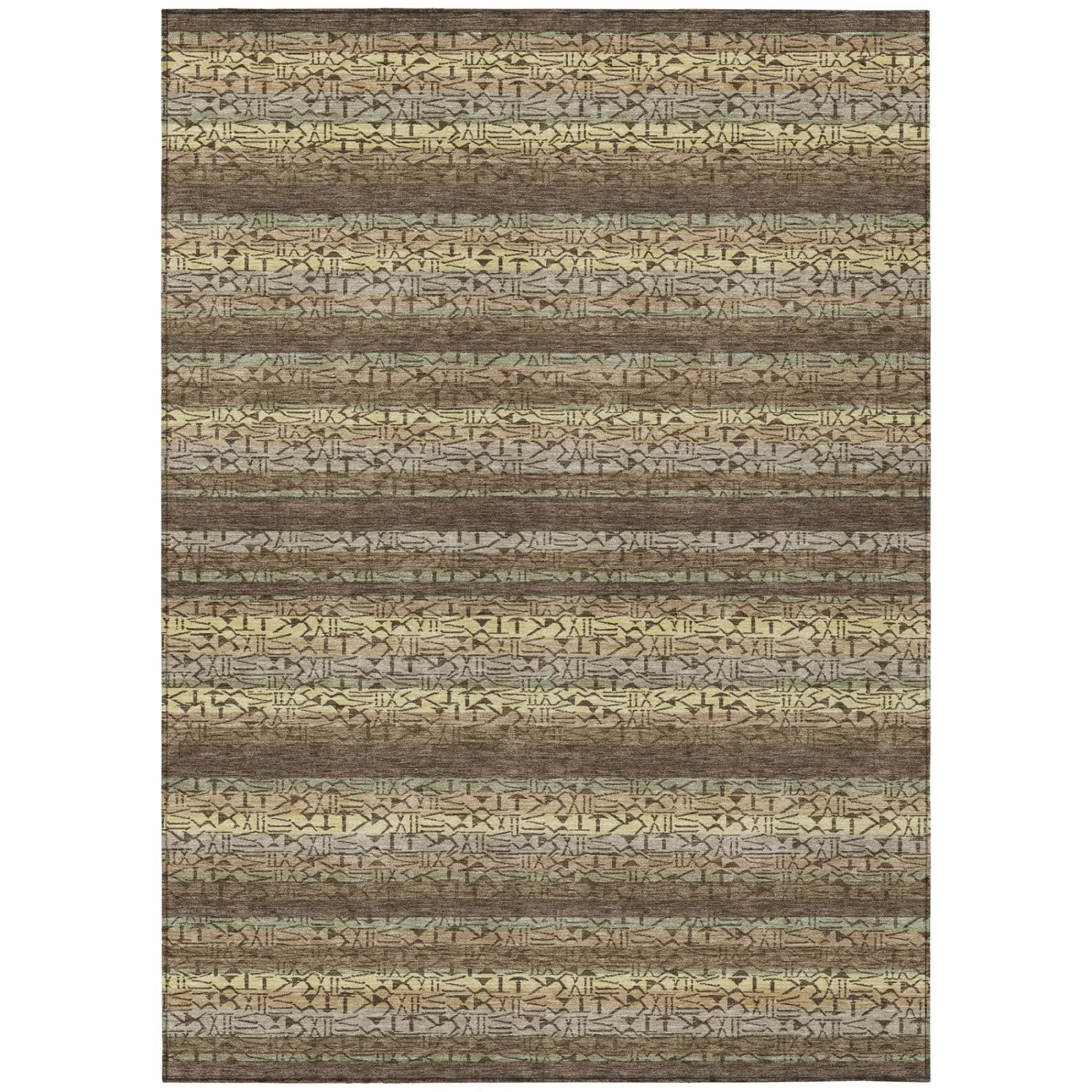 3' X 5' Chocolate And Brown Striped Washable Indoor Outdoor Area Rug Homeroots Outdoor