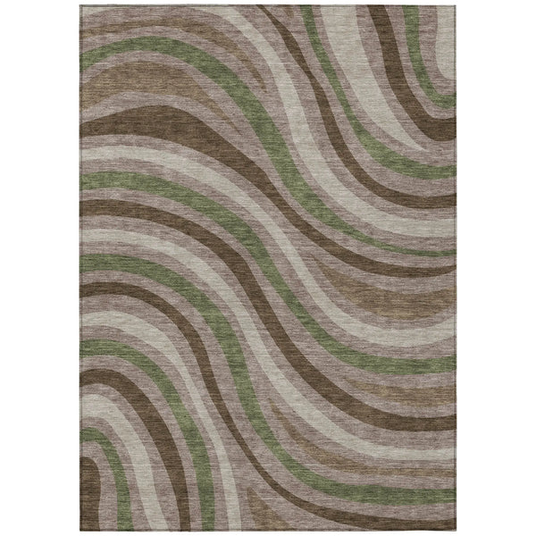 3' X 5' Chocolate And Brown Striped Washable Indoor Outdoor Area Rug Homeroots Outdoor
