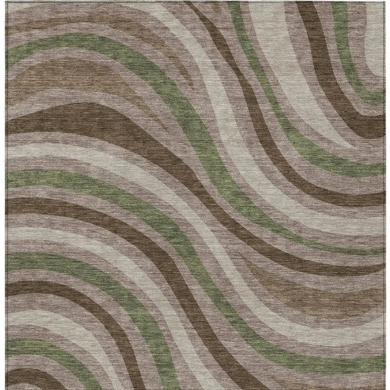 3' X 5' Chocolate And Brown Striped Washable Indoor Outdoor Area Rug Homeroots Outdoor