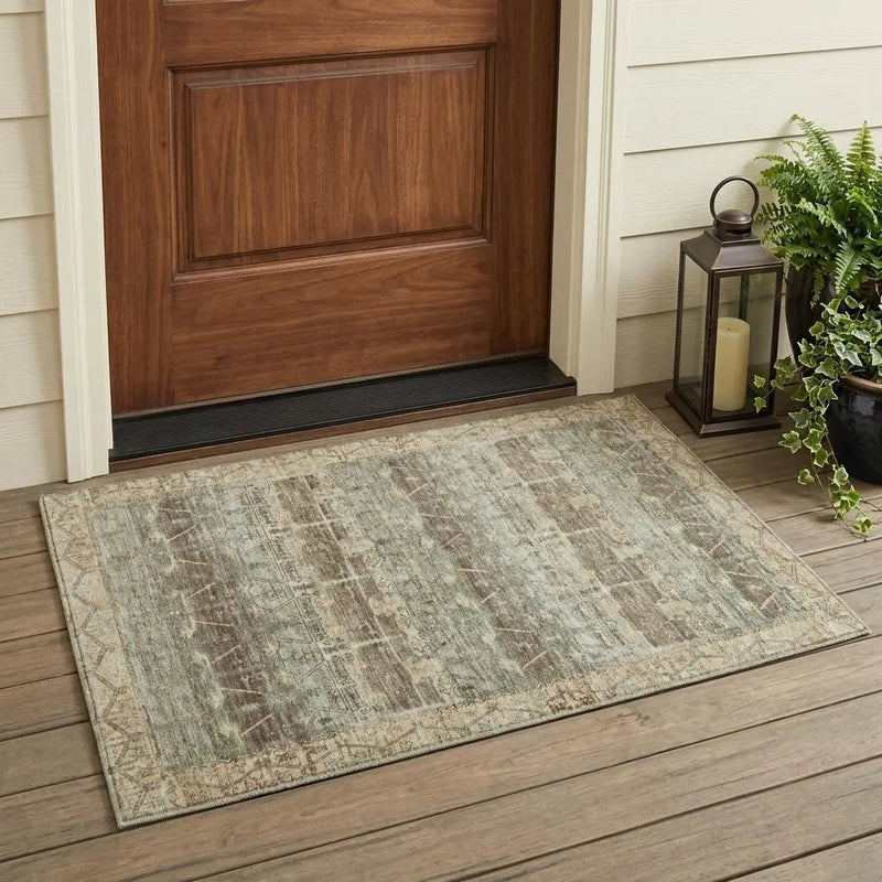 3' X 5' Chocolate And Brown Tribal Washable Indoor Outdoor Area Rug Homeroots Outdoor
