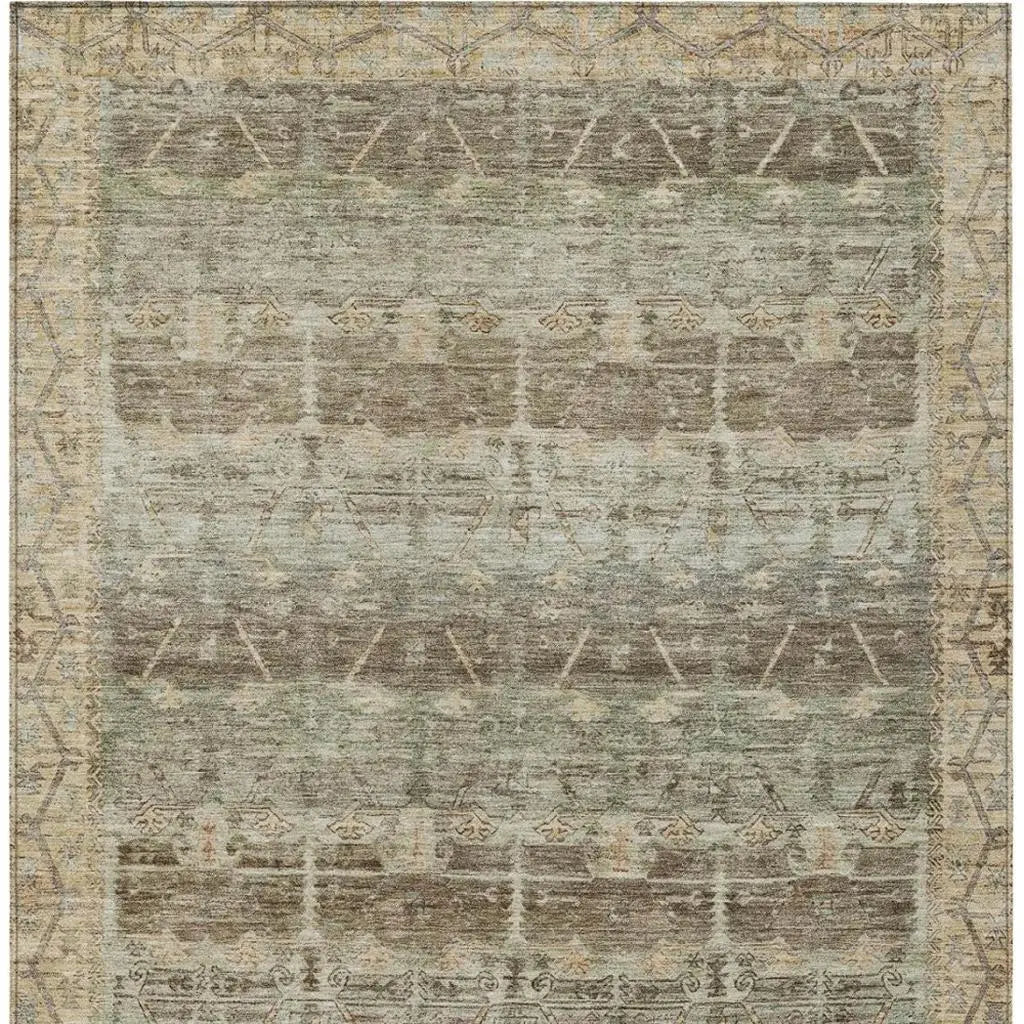 3' X 5' Chocolate And Brown Tribal Washable Indoor Outdoor Area Rug Homeroots Outdoor