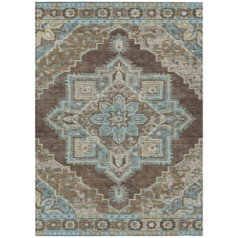 3' X 5' Chocolate And Coffee Oriental Washable Indoor Outdoor Area Rug Homeroots Outdoor