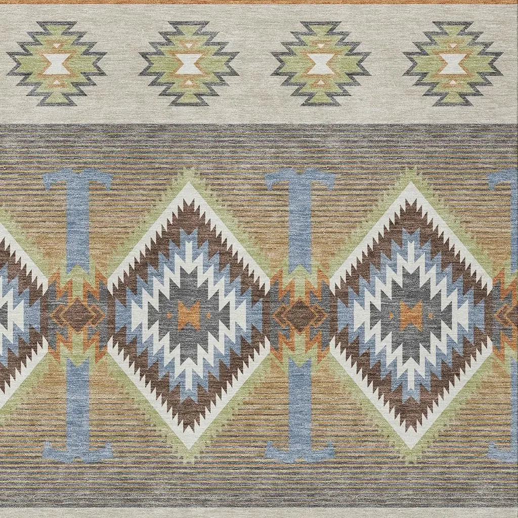 3' X 5' Chocolate And Copper Southwestern Washable Indoor Outdoor Area Rug Homeroots Outdoor