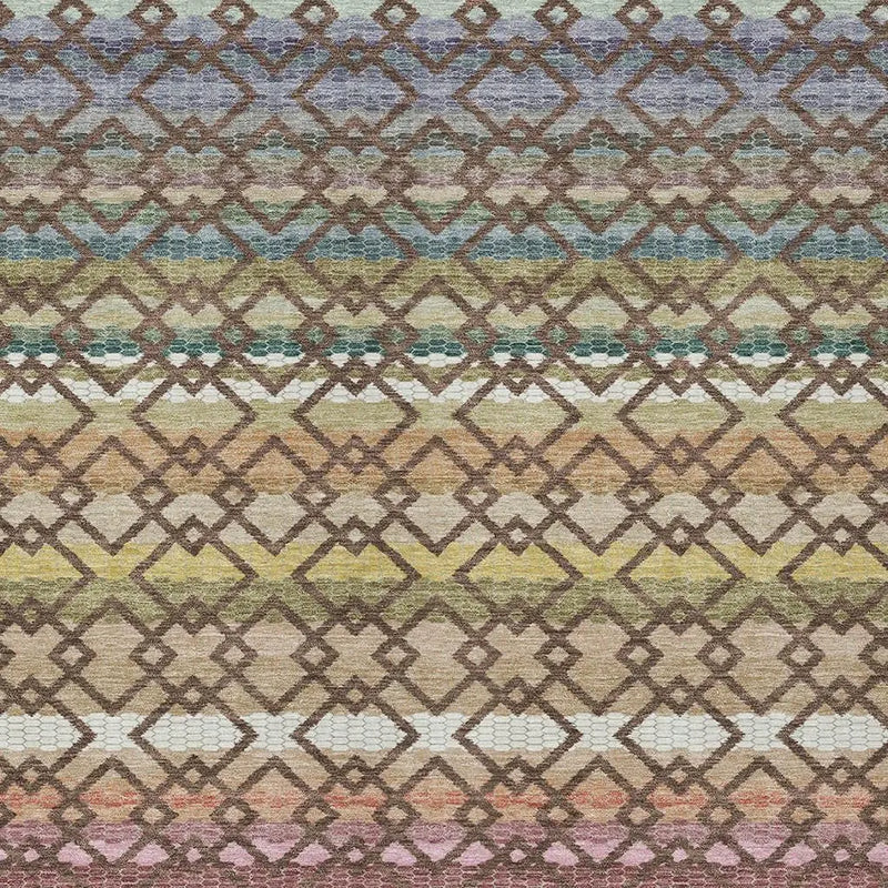 3' X 5' Chocolate And Gold Striped Washable Indoor Outdoor Area Rug Homeroots Outdoor
