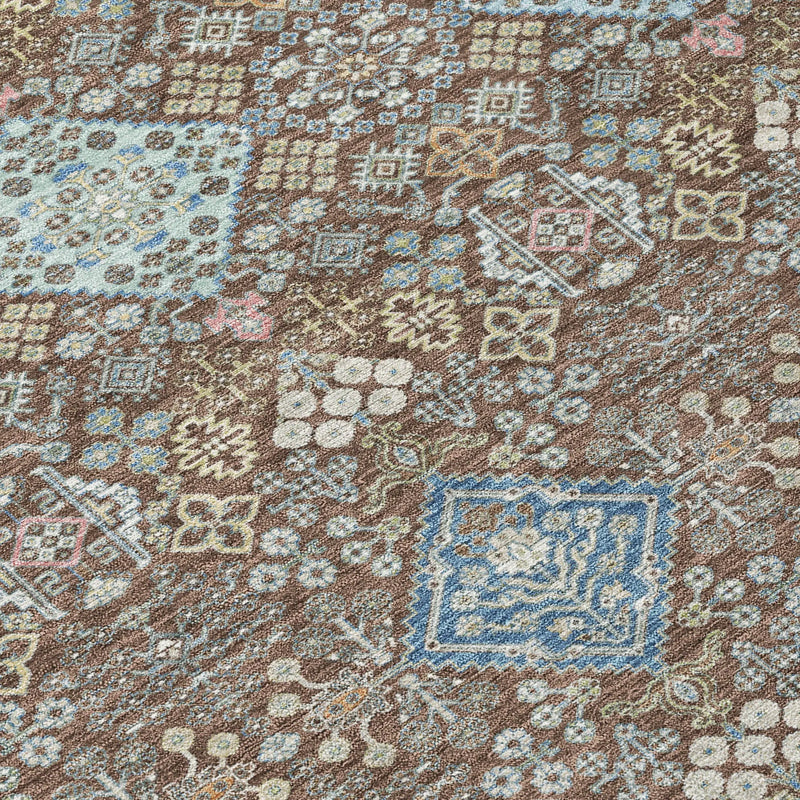 3' X 5' Chocolate And Green Oriental Washable Indoor Outdoor Area Rug Homeroots Outdoor