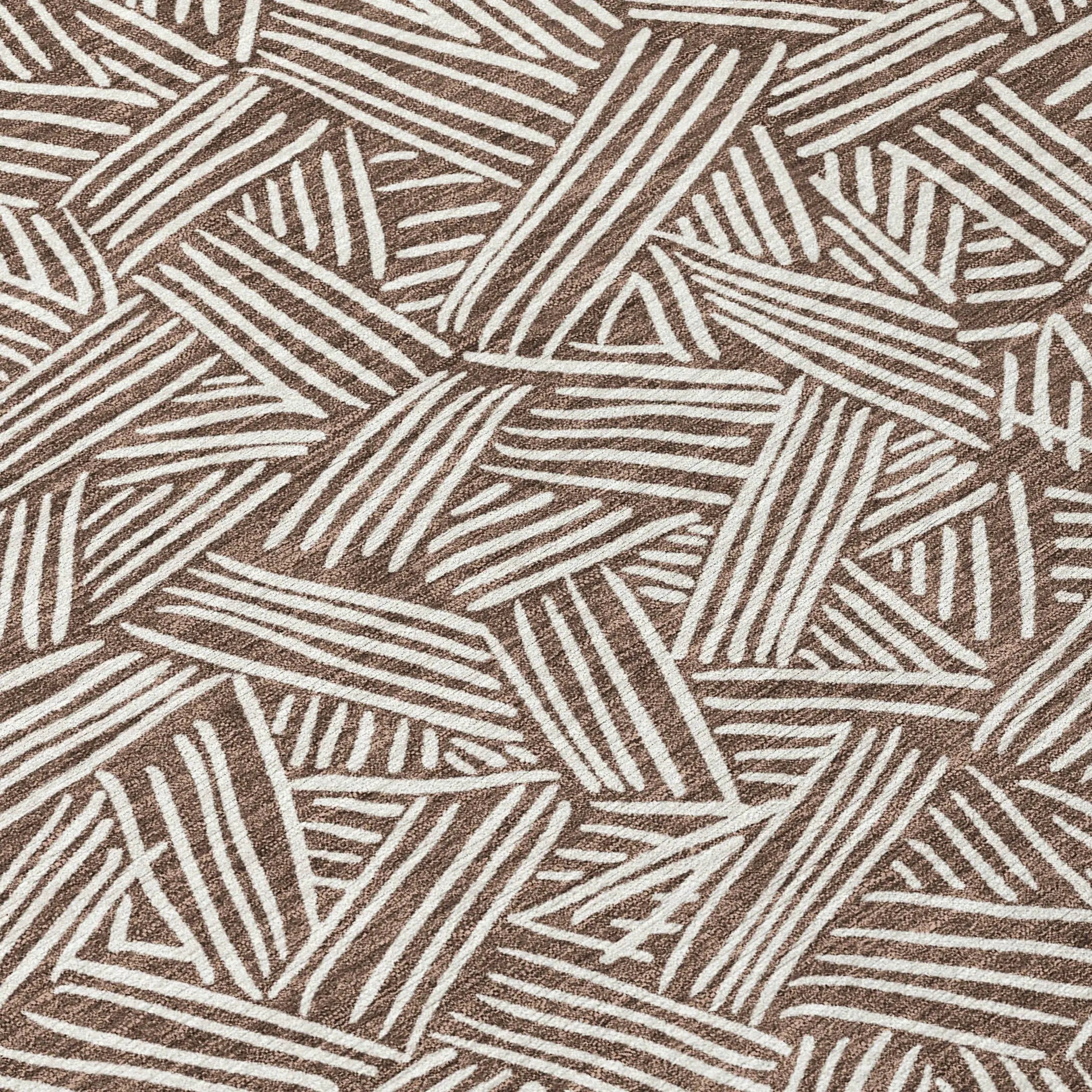 3' X 5' Chocolate And Ivory Geometric Washable Indoor Outdoor Area Rug Homeroots Outdoor