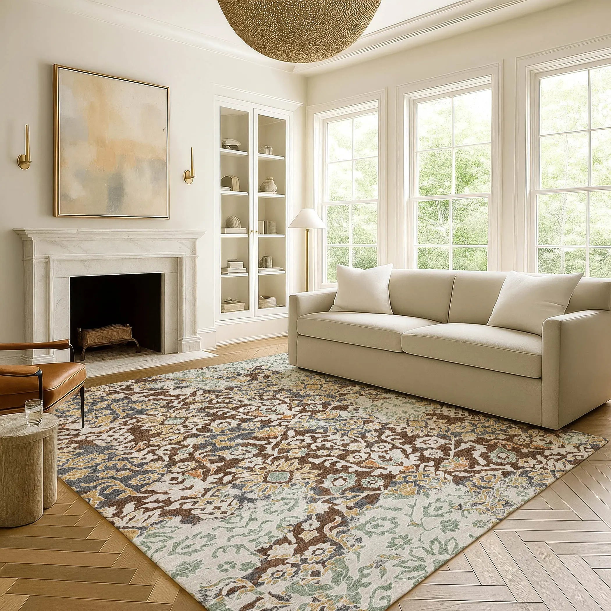 3' X 5' Chocolate And Ivory Geometric Washable Indoor Outdoor Area Rug Homeroots Outdoor